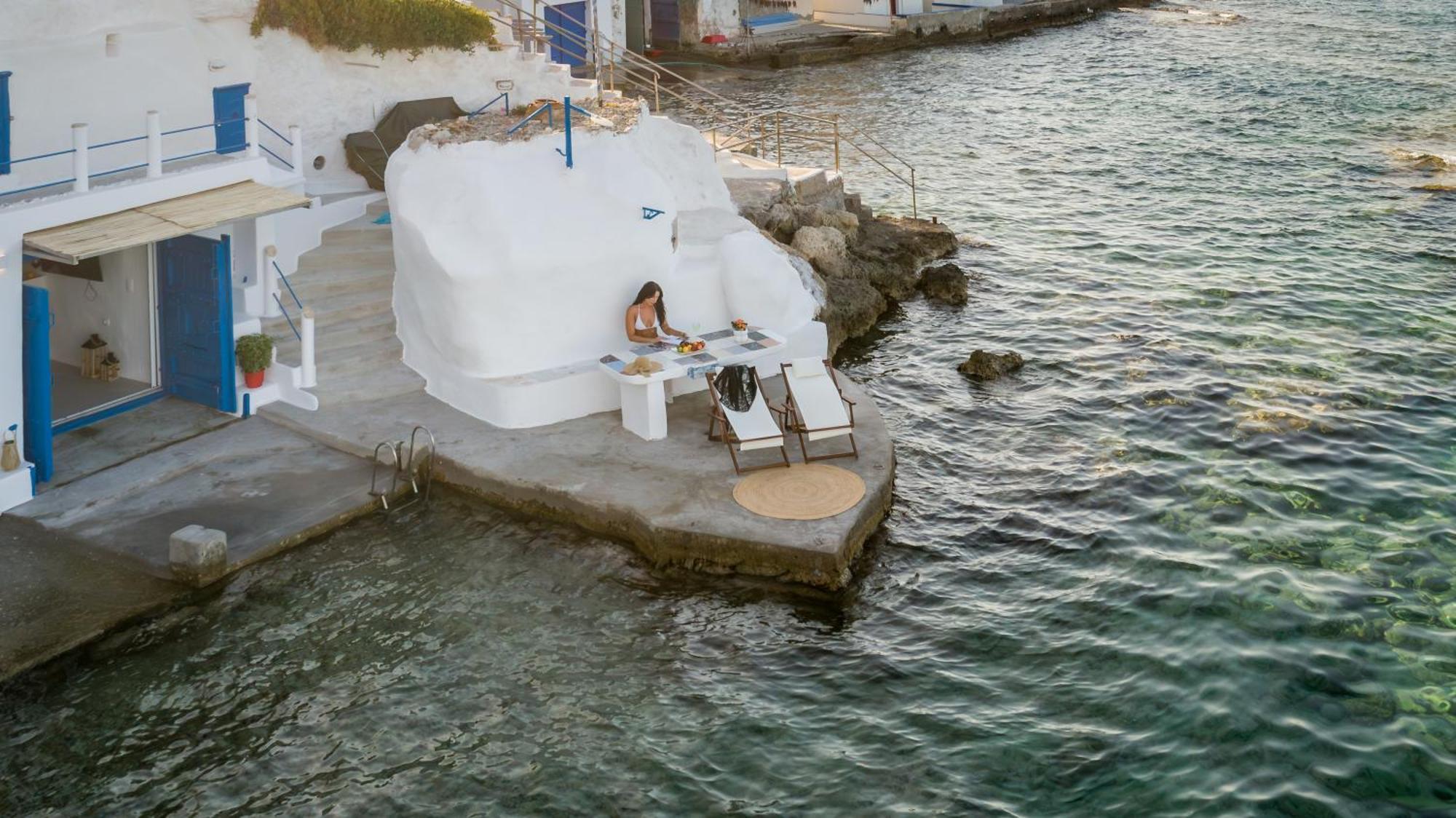 Esperanza Boathouses Mandrakia Bagian luar foto